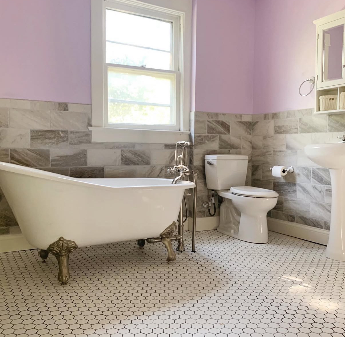 Bathroom renovation with clawfoot tub